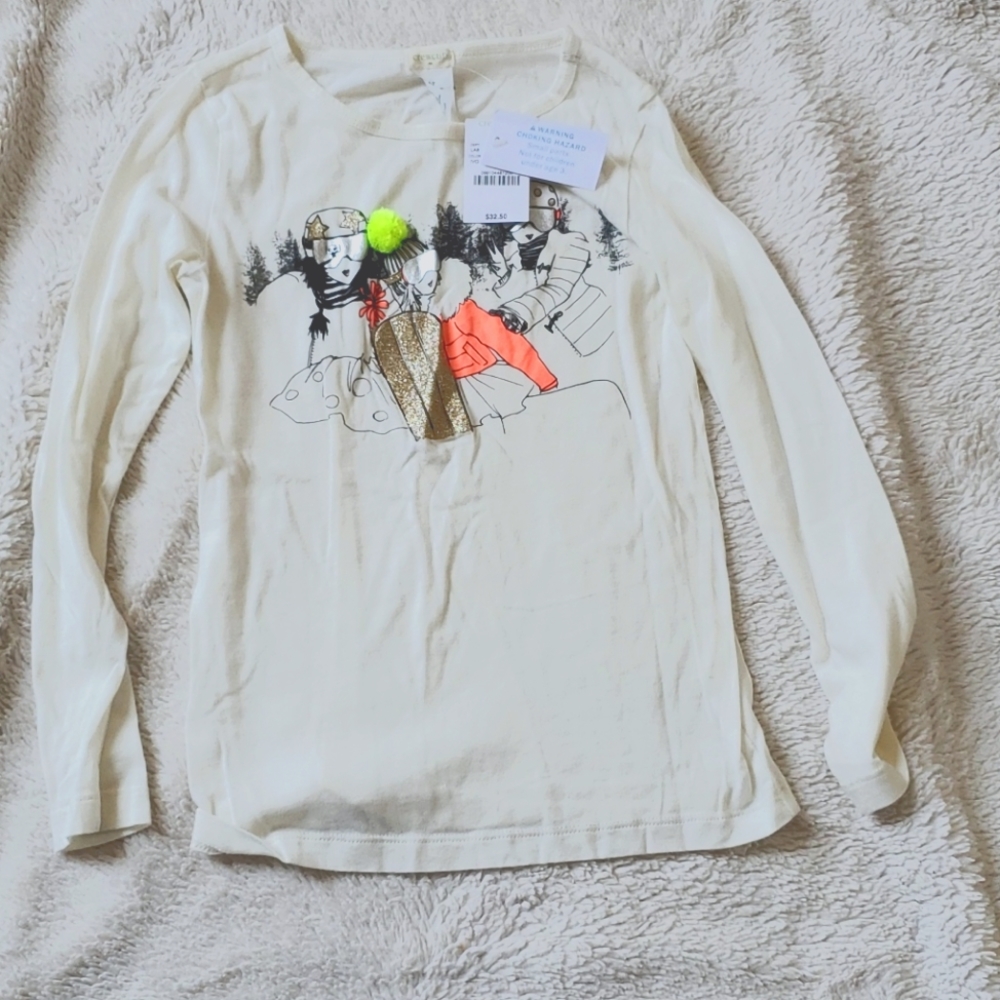 NWT crewcuts long sleeve graphic shirt. 6-7 girls